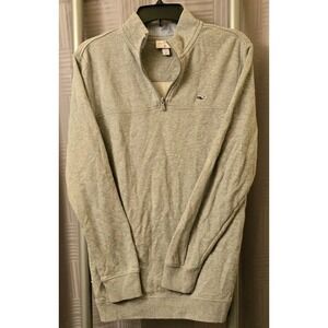 Vineyard Vines Cotton 1/4 Zip Pullover - Gray -‎ Men's Small Cozy